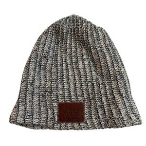 Love Your Melon Gray Ribbed Knit Beanie Hat 100% Cotton made in USA